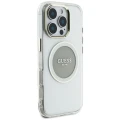 Etui Guess IML Metal Colored Circle Classic Logo MagSafe na iPhone 16 Pro Max - szare