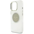 Etui Guess IML Metal Colored Circle Classic Logo MagSafe na iPhone 16 Pro Max - szare