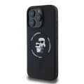 Etui Karl Lagerfeld Silicone Karl&Choupette Heads Ring MagSafe na iPhone 16 Pro Max - czarne