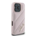 Etui Karl Lagerfeld Quilted Signature na iPhone 16 Pro Max - różowe