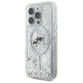 Etui Karl Lagerfeld Liquid Glitter Karl & Choupette Head Magsafe na iPhone 16 Pro Max - przezroczyste