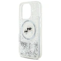 Etui Karl Lagerfeld Liquid Glitter Karl & Choupette Head Magsafe na iPhone 16 Pro Max - przezroczyste