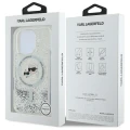 Etui Karl Lagerfeld Liquid Glitter Karl & Choupette Head Magsafe na iPhone 16 Pro Max - przezroczyste