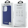 Etui Karl Lagerfeld FW Metal Plate MagSafe na iPhone 16 Pro Max - niebieskie
