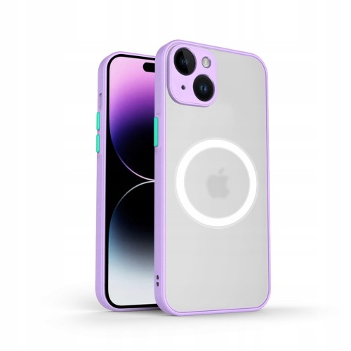 ETUI MATOWE MAGSAFE OCHRONA APARATU DO IPHONE 15 PLUS - PURPLE