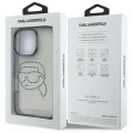 Etui Karl Lagerfeld IML Rhinestones Karl Head na iPhone 16 Pro Max 6.9" - czarne