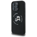 Etui Karl Lagerfeld Silicone Karl&Choupette Heads MagSafe na iPhone 16 Pro Max 6.9" - czarne