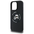 Etui Karl Lagerfeld Silicone Karl&Choupette Heads MagSafe na iPhone 16 Pro Max 6.9" - czarne