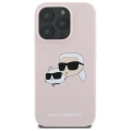 Etui Karl Lagerfeld Silicone nauble Heads Print MagSafe na iPhone 16 Pro Max - różowe