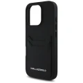 Etui Karl Lagerfeld HC Grained PU Cardslot Metal Elong na iPhone 16 Pro Max - czarne