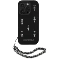 Etui Karl Lagerfeld Saffiano Crystals w/Chain na iPhone 16 Pro Max - czarne