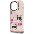Etui Karl Lagerfeld IML Multi K&C Head Pattern na iPhone 16 Pro Max - różowe
