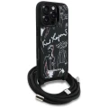 Etui Karl Lagerfeld Crossbody Grained Pattern & Logo do iPhone 16 Pro Max - czarne