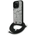 Etui Karl Lagerfeld Crossbody Grained Pattern & Logo do iPhone 16 Pro Max - szare