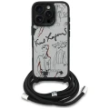 Etui Karl Lagerfeld Crossbody Grained Pattern & Logo do iPhone 16 Pro Max - szare