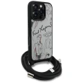 Etui Karl Lagerfeld Crossbody Grained Pattern & Logo do iPhone 16 Pro Max - szare