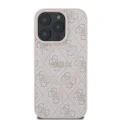 Etui Guess 4G Ring Classic Logo MagSafe na iPhone 16 Pro - różowe
