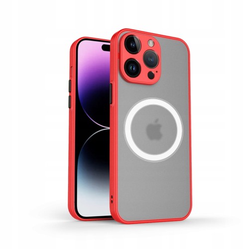 ETUI MATOWE MAGSAFE OCHRONA APARATU DO IPHONE 15 PRO MAX - RED