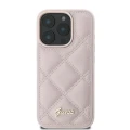 Etui Guess Quilted Metal Logo na iPhone 16 Pro - różowe