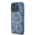 Etui Guess 4G Ring Classic Logo MagSafe na iPhone 16 Pro - niebieskie