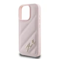 Etui Karl Lagerfeld Quilted Signature na iPhone 16 Pro - różowe
