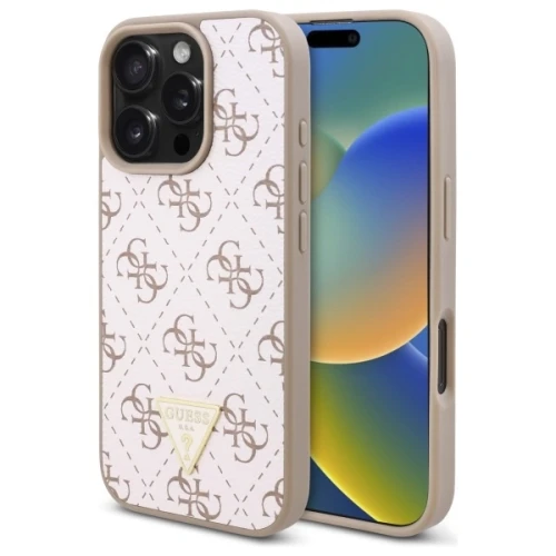 Etui Guess New 4G Triangle na iPhone 16 Pro - białe
