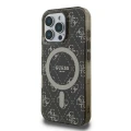 Etui Guess IML 4G Background MagSafe na iPhone 16 Pro - brązowe
