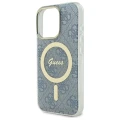 Etui Guess IML 4G MagSafe na iPhone 16 Pro - niebieskie