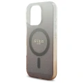 Etui Guess IML Glitter Gradient MagSafe na iPhone 16 Pro - brązowe