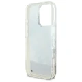 Etui Guess Liquid Glitter Flower MagSafe na iPhone 16 Pro - beżowe