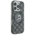 Etui Karl Lagerfeld IML Monogram Karl & Choupette Head MagSafe na iPhone 16 Pro - czarne