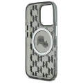 Etui Karl Lagerfeld IML Monogram Karl & Choupette Head MagSafe na iPhone 16 Pro - czarne