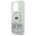 Etui Karl Lagerfeld Liquid Glitter Karl Head Magsafe na iPhone 16 Pro - przezroczyste