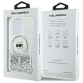 Etui Karl Lagerfeld Liquid Glitter Karl Head Magsafe na iPhone 16 Pro - przezroczyste