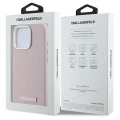 Etui Karl Lagerfeld FW Metal Plate MagSafe na iPhone 16 Pro - różowe
