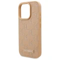 Etui Karl Lagerfeld Leather Monogram Metal Logo MagSafe na iPhone 16 Pro - beżowe