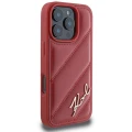 Etui Karl Lagerfeld Quilted Signature na iPhone 16 Pro - czerwone