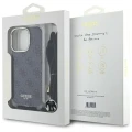 Etui Guess Crossbody Cord 4G Print ze smyczą na iPhone 16 Pro - czarne