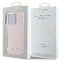 Etui Guess Silicone Script Metal Logo & Frame na iPhone 16 Pro - różowe