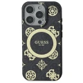 Etui Guess IML Peony On 4G Background MagSafe na iPhone 16 Pro - czarne