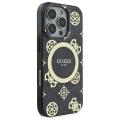 Etui Guess IML Peony On 4G Background MagSafe na iPhone 16 Pro - czarne