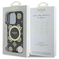 Etui Guess IML Peony On 4G Background MagSafe na iPhone 16 Pro - czarne
