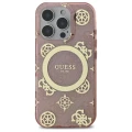 Etui Guess IML Peony On 4G Background MagSafe na iPhone 16 Pro - różowe