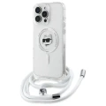 Etui Karl Lagerfeld IML Choupette Head & Cord Magsafe na iPhone 16 Pro - przezroczysty