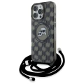 Etui Karl Lagerfeld IML Crossbody Monogram Karl & Choupette Head MagSafe na iPhone 16 Pro - czarne