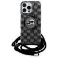 Etui Karl Lagerfeld IML Crossbody Monogram Karl & Choupette Head MagSafe na iPhone 16 Pro - czarne