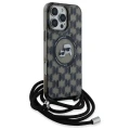 Etui Karl Lagerfeld IML Crossbody Monogram Karl & Choupette Head MagSafe na iPhone 16 Pro - czarne