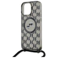 Etui Karl Lagerfeld IML Crossbody Monogram Karl & Choupette Head MagSafe na iPhone 16 Pro - czarne