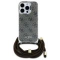 Etui Guess Crossbody Cord 4G Print na iPhone 16 Pro - brązowe