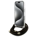 Etui Guess Crossbody Cord 4G Print na iPhone 16 Pro - brązowe